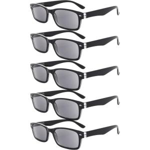 imageEyekepper 5 Pack Blue Light Filter Glasses Classic Computer Reading Glasses Orange Tinted 1255pcs All Grey Lens