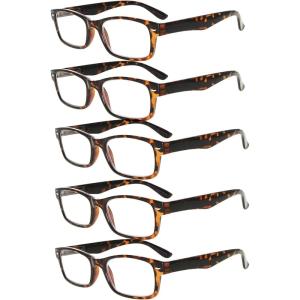 imageEyekepper 5 Pack Blue Light Filter Glasses Classic Computer Reading Glasses Orange Tinted 125Demi 5pc All Clear Lens