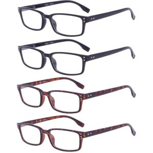 imageEyekepper 5 Pack Blue Light Filter Glasses Classic Rectangular Computer Eyeglasses Amber Tinted 0002tortoise2black