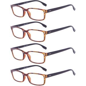 imageEyekepper 5 Pack Blue Light Filter Glasses Classic Rectangular Computer Eyeglasses Amber Tinted 0004 Pack Amber