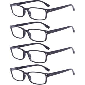 imageEyekepper 5 Pack Blue Light Filter Glasses Classic Rectangular Computer Eyeglasses Amber Tinted 0004 Pack Black