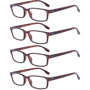 imageEyekepper 5 Pack Blue Light Filter Glasses Classic Rectangular Computer Eyeglasses Amber Tinted 0004 Pack Tortoise