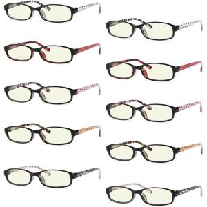 imageEyekepper 5 Pack Computer Glasses Digital Eye Strain Prevention Blue Light Filter Reading Glasses Amber Tinted 00010 Pack Mix  Cg908p