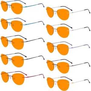 imageEyekepper 5 Pack Computer Glasses Digital Eye Strain Prevention Blue Light Filter Reading Glasses Orange Tinted 00010 Pack Mixdswk9901b