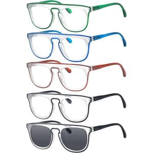 imageEyekepper 5pack Reading Glasses Double Color Stylish Readers5 Pack Mix Color