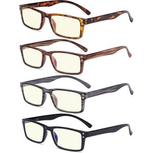 imageEyekepper Spring Hinge 5pack Retro Style Reading Glasses Sunshine Readers Grey LensBlue Light Blockingb404 Pairs