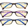 imageEyekepper 3 Pack Blue Light Blocking Reading Glasses Crystal Clear Computer Readers Amber Tinted 100Blue Light Blockingb603 Pairs