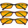 imageEyekepper 3 Pack Blue Light Blocking Reading Glasses Crystal Clear Computer Readers Amber Tinted 100Blue Light Blockingb983 Pairs