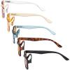 imageEyekepper 5Pack Patterned Reading Glasses Spring Hinges Rectangular Reader Eyeglasses for Women ReadingBlue Light Blockingb985 Pairs