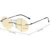 imageEyekepper Titanium Rimless Orange Tinted Lenses Computer Reading Glasses Readers Men WomenLens Width 47mmbb60 Lensgold