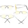 imageEyekepper Titanium Rimless Orange Tinted Lenses Computer Reading Glasses Readers Men WomenLens Width 47mmblack