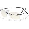 imageEyekepper Titanium Rimless Orange Tinted Lenses Computer Reading Glasses Readers Men WomenLens Width 51mmgunmetal