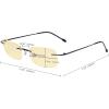 imageEyekepper Titanium Rimless Orange Tinted Lenses Computer Reading Glasses Readers Men WomenLens Width 54mmbb60 Lensgunmetal