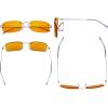 imageEyekepper Titanium Rimless Orange Tinted Lenses Computer Reading Glasses Readers Men WomenLens Width 54mmbb98 Lenspurple