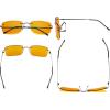 imageEyekepper Titanium Rimless Orange Tinted Lenses Computer Reading Glasses Readers Men WomenLens Width 55mmbb98 Lensblack