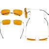 imageEyekepper Titanium Rimless Orange Tinted Lenses Computer Reading Glasses Readers Men WomenLens Width 55mmbb98 Lensgold