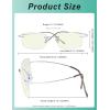 imageEyekepper Titanium Rimless Orange Tinted Lenses Computer Reading Glasses Readers Men WomenLens Width 55mmsilver