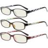 imageEyekepper 3 Pack Blue Light Blocking Reading Glasses Crystal Clear Computer Readers Amber Tinted 100Blue Light Blockingb403 Pairs