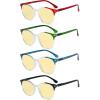 imageEyekepper 4pack Round Reading Glasses Blue Light Blocking Women Yellow Tinted 300Blue Light Blockingb604 Pairs