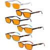 imageEyekepper 6pack Reading Glasses Blue Light Blocking Orange Tinted 100Blue Light Blockingb986 Pairs