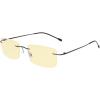 imageEyekepper Blue light Blocking Computer Reading Glasses Flexible Rimless Readers Women Men Yellow Tinted Black 250