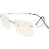 imageEyekepper Titanium Rimless Orange Tinted Lenses Computer Reading Glasses Readers Men WomenLens Width 55mmsilver