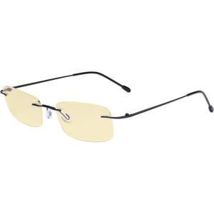 imageEyekepper Computer Reading Glasses Blue Light BlockingFlexible Rimless Readers Men Women Yellow TintedBlack 000