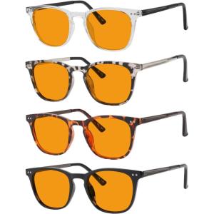 imageEyekepper Multipack Orange tinted Blue Light Blocking Reading Glasses for Women Men Readers Computer EyeglassesB4 Pack Mix