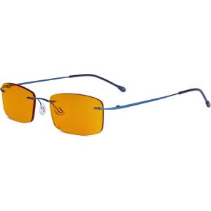 imageEyekepper Titanium Rimless Orange Tinted Lenses Computer Reading Glasses Readers Men WomenLens Width 54mmbb98 Lensblue