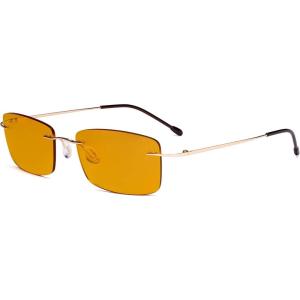 imageEyekepper Titanium Rimless Orange Tinted Lenses Computer Reading Glasses Readers Men WomenLens Width 55mmbb98 Lensgold