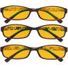 imageEyekepper 3 Pack Blue Light Blocking Reading Glasses Crystal Clear Computer Readers Orange Tinted 100Blue Light Blockingb903 Pairs