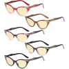 imageEyekepper 3 Pack Yellow Tinted Filter Lens Classic SemiRim Reading Glasses Blue Light Blocking Computer Eyeglasses 125A5 Pack Mix