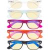 imageEyekepper 3 Pack Yellow Tinted Filter Lens Classic SemiRim Reading Glasses Blue Light Blocking Computer Eyeglasses 125B5 Pack Mix
