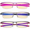 imageEyekepper 3 Pack Yellow Tinted Filter Lens Classic SemiRim Reading Glasses Blue Light Blocking Computer Eyeglasses 125D3 Pack Mix