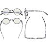 imageEyekepper Computer Reading Glasses Blue Light Filter Glasses Small Round Blocking Readers Reading with Spring Hinges  Tortoise 250BlackWhiteTortoisebb40 Lens