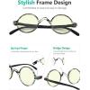 imageEyekepper Computer Reading Glasses Blue Light Filter Glasses Small Round Blocking Readers Reading with Spring Hinges  Tortoise 250BlackWhiteTortoisebb40 Lens