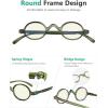 imageEyekepper Computer Reading Glasses Blue Light Filter Glasses Small Round Blocking Readers Reading with Spring Hinges  Tortoise 250Greenbb40 Lens