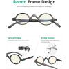 imageEyekepper Computer Reading Glasses Blue Light Filter Glasses Small Round Blocking Readers Reading with Spring Hinges  Tortoise 250Greybb40 Lens