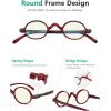 imageEyekepper Computer Reading Glasses Blue Light Filter Glasses Small Round Blocking Readers Reading with Spring Hinges  Tortoise 250Redbb40 Lens