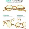 imageEyekepper Computer Reading Glasses Blue Light Filter Glasses Small Round Blocking Readers Reading with Spring Hinges  Tortoise 250TransparentTortoisebb40 Lens