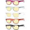 imageEyekepper 3 Pack Yellow Tinted Filter Lens Classic SemiRim Reading Glasses Blue Light Blocking Computer Eyeglasses 125B5 Pack Mix