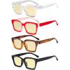 imageEyekepper 3 Pack Yellow Tinted Filter Lens Classic SemiRim Reading Glasses Blue Light Blocking Computer Eyeglasses 125C4 Pack Mix