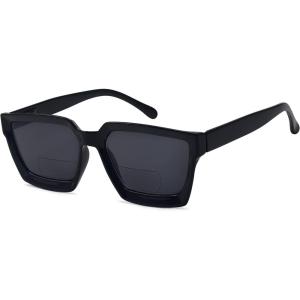 imageEyekepper Bifocal Reading Glasses Women  Stylish Bifocal Readers Clear Lens Oversize FrameBlackgrey Lens