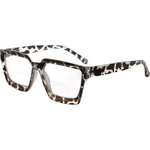 imageEyekepper Bifocal Reading Glasses Women  Stylish Bifocal Readers Clear Lens Oversize FrameGrey Tortoise