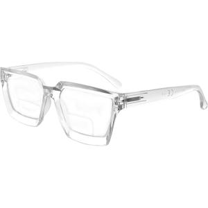imageEyekepper Bifocal Reading Glasses Women  Stylish Bifocal Readers Clear Lens Oversize FrameTransparent
