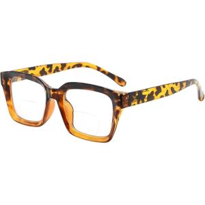 imageEyekepper Bifocal Reading Glasses Women Stylish Bifocal Readers Clear Lens Oversize  Red 100TortoiseClear Lens