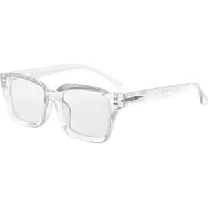 imageEyekepper Bifocal Reading Glasses Women Stylish Bifocal Readers Clear Lens Oversize  Red 100TransparentClear Lens