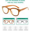 imageEyekepper Cat Eye Reading Glasses for Women Oversize Ladies Readers  BlackBrown