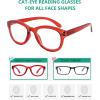 imageEyekepper Cat Eye Reading Glasses for Women Oversize Ladies Readers  BlackRed