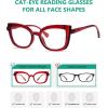 imageEyekepper Cat Eye Reading Glasses for Women Oversize Ladies Readers  BlackRedr2117